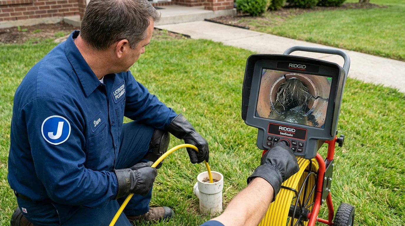 Sewer camera inspection being performed by Johns Plumbing LLC in Red Wing